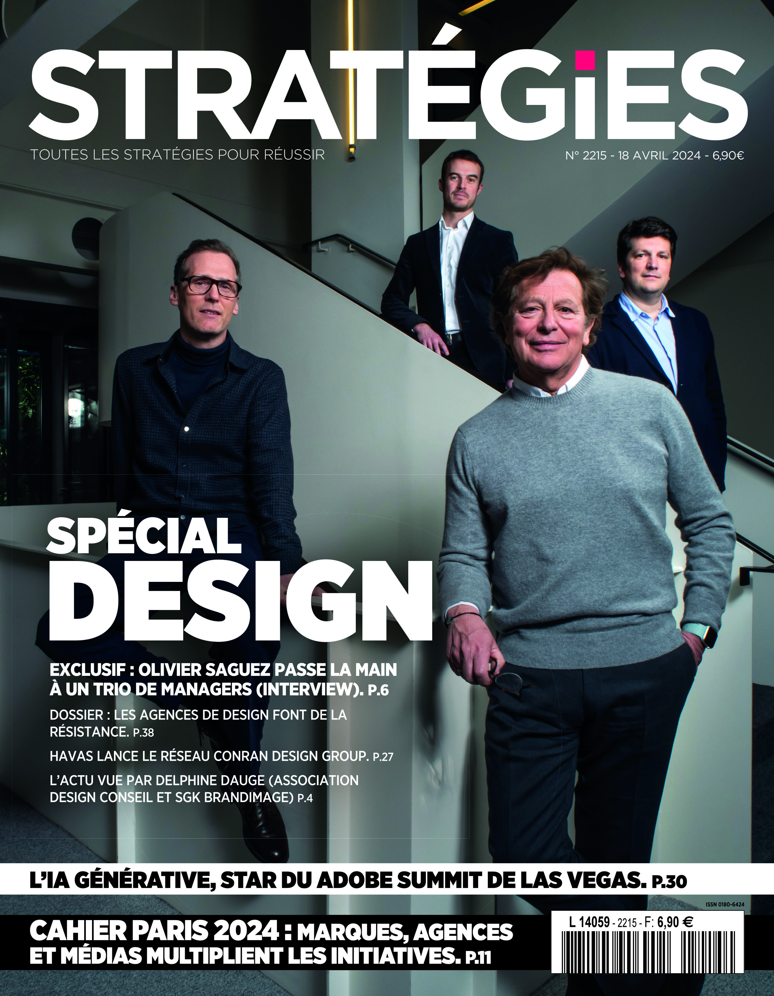 Couverture du magazine Stratégies n°2215 : "Spécial design"