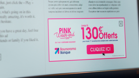 Buzzman pour Boursorama Banque – « Pink Week-End Cinéma »