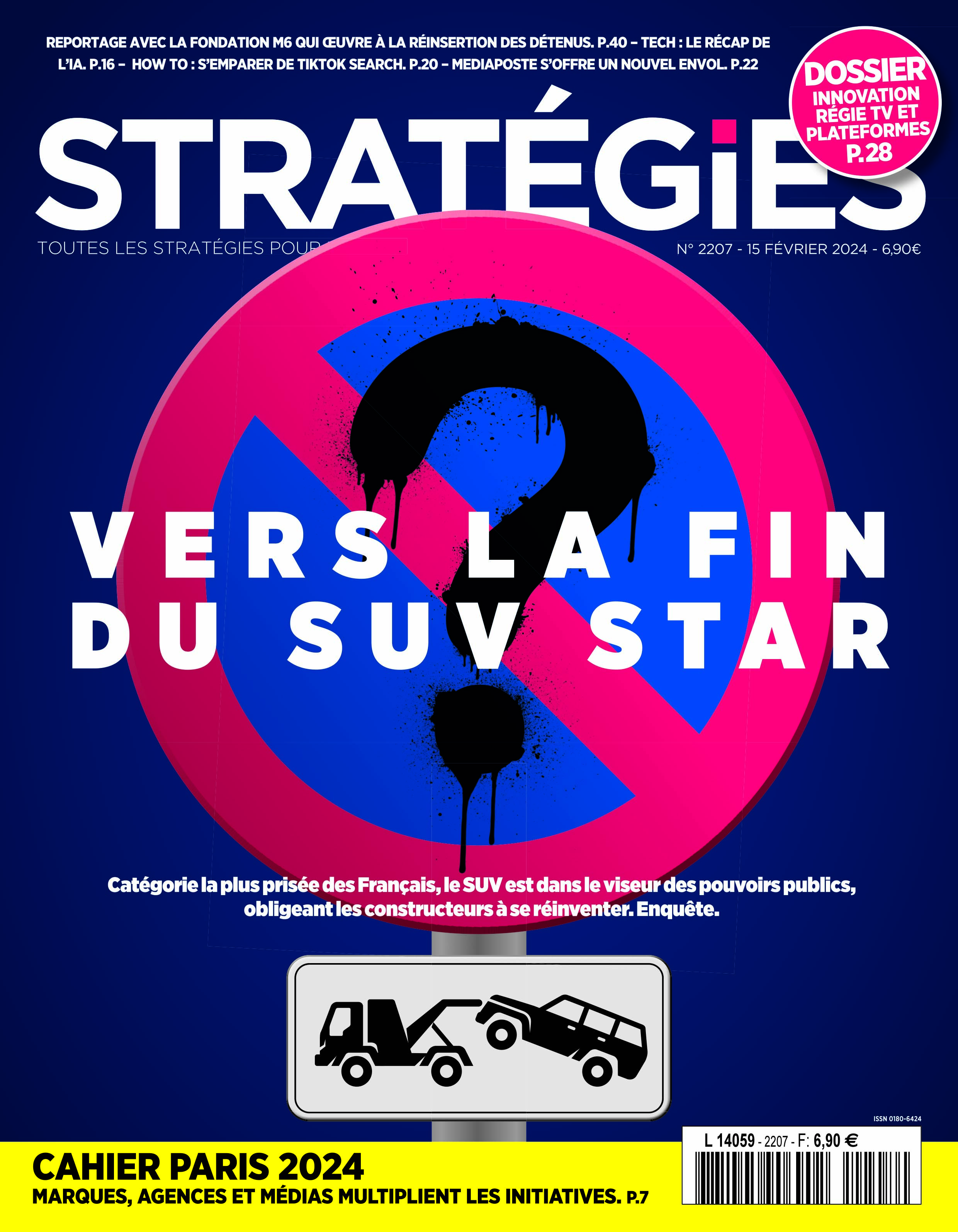 Couverture du magazine Stratégies n°2207 : "Vers la fin du SUV star ?"