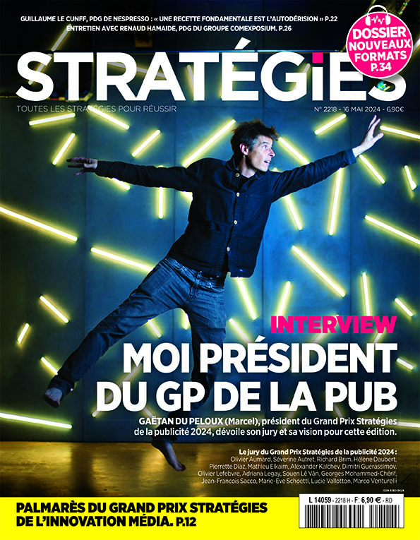 Couverture du magazine Stratégies n°2218 : "Moi, président du GP Stratégies de la publicité"
