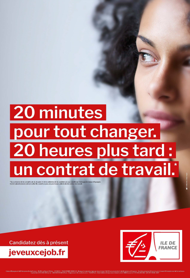 Okó pour Caisse d’Épargne Île-de-France – « Campagne marque employeur 20 minutes / 20 heures »