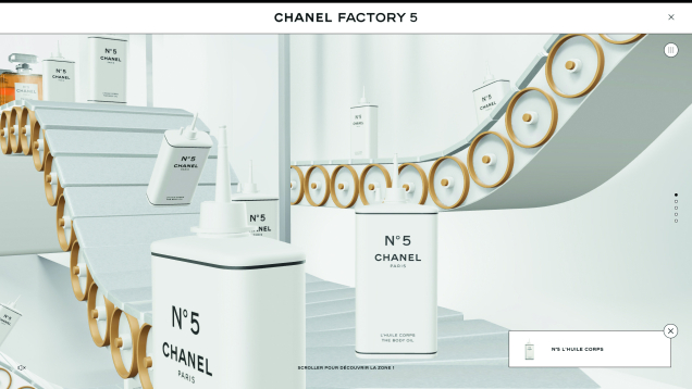 Mazarine Creative Intelligence pour Chanel Parfums Beauté, pour Chanel n°5 – « Chanel Factory 5 »